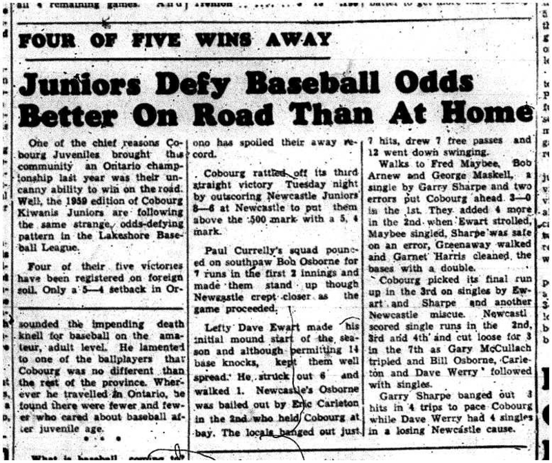 1959-07-16 Baseball -Juniors vs Newcastle