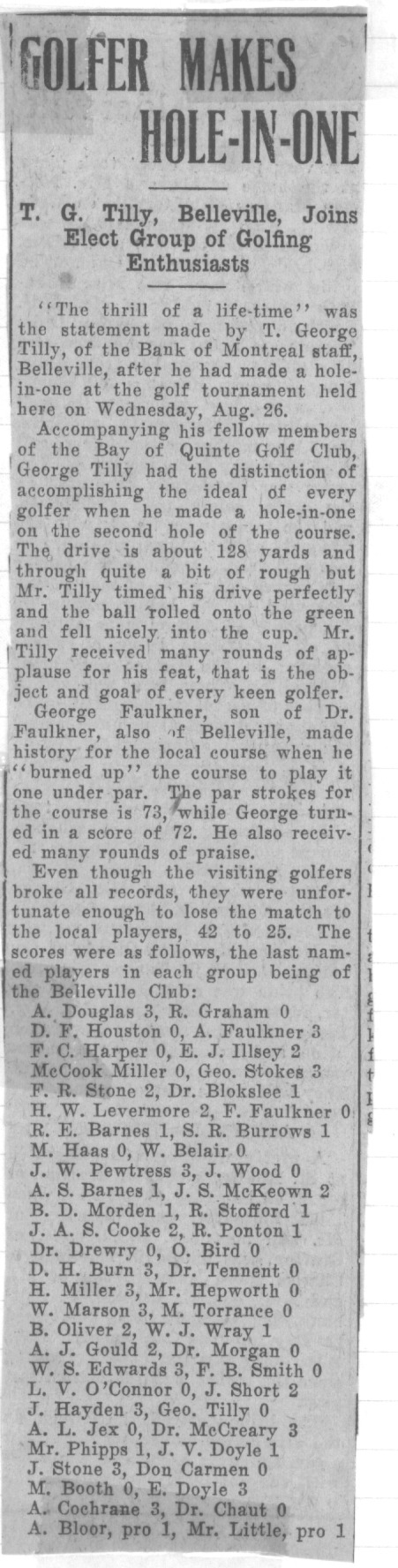 1931-08-27 Golf -Belleville golfer hole-in-one