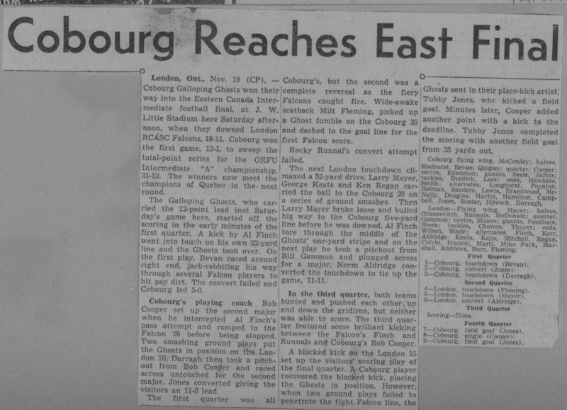 Football -Galloping Ghosts -1950 -B17-playoffs
