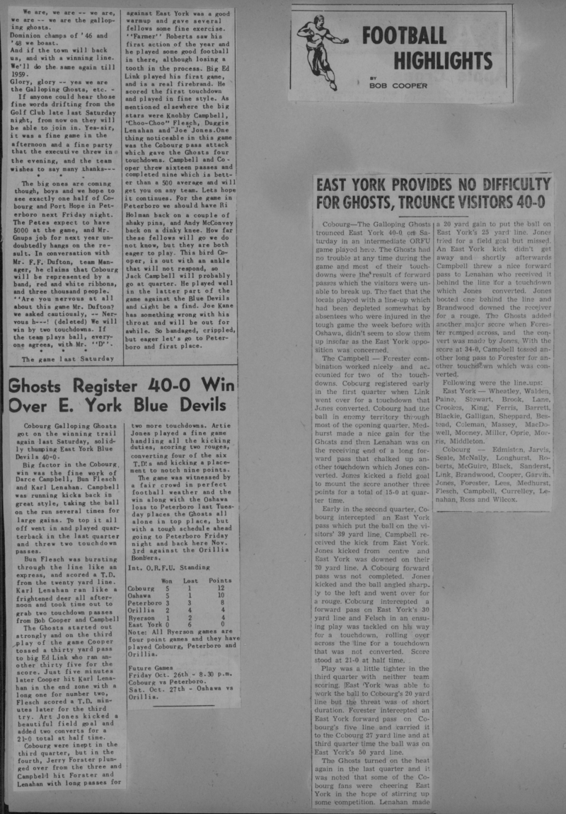 Football -Galloping Ghosts -1951 -A11-season