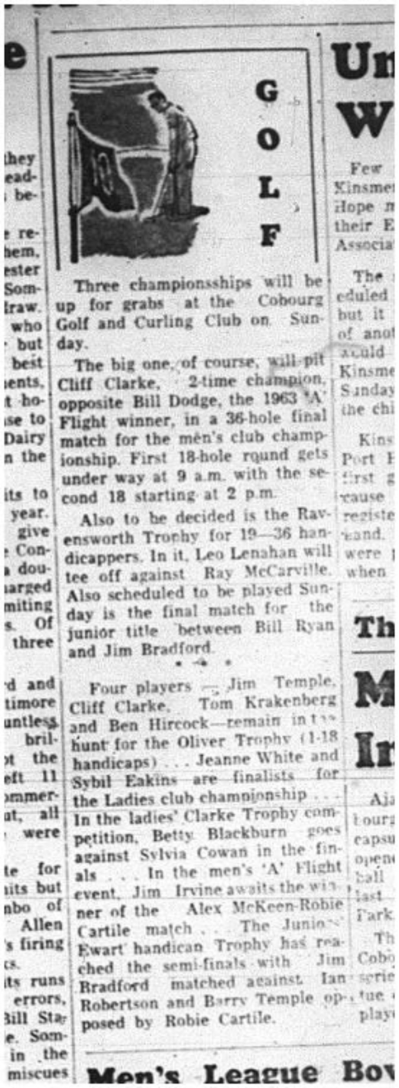 1964-08-19 Golf - Mens - Cobourg Golf and Curling Club