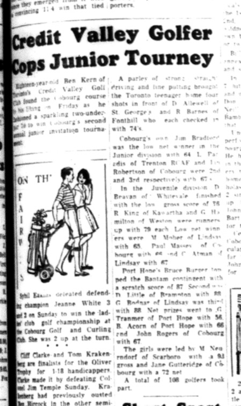 1964-09-02 Golf - Mens - Toronto Credit Valley Golf - Ben Kern - Cobourg Course