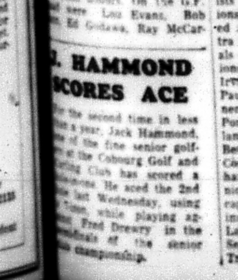 1964-09-09 Golf - Mens - Senior Golf - Cobourg Gold and Curling Club - Jack Hammond