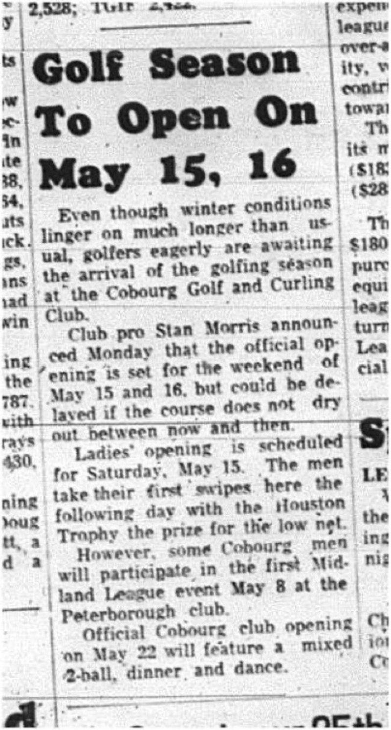 1965-04-21 Golf - Men - Cobourg Golf and Curling Club - Opening