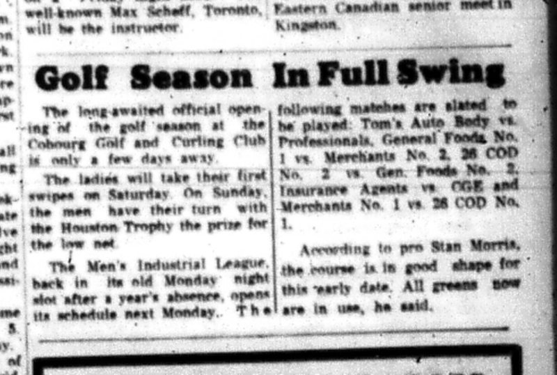 1965-05-12 Golf - Mixed - Cobourg Golf and Curling Club - Opening