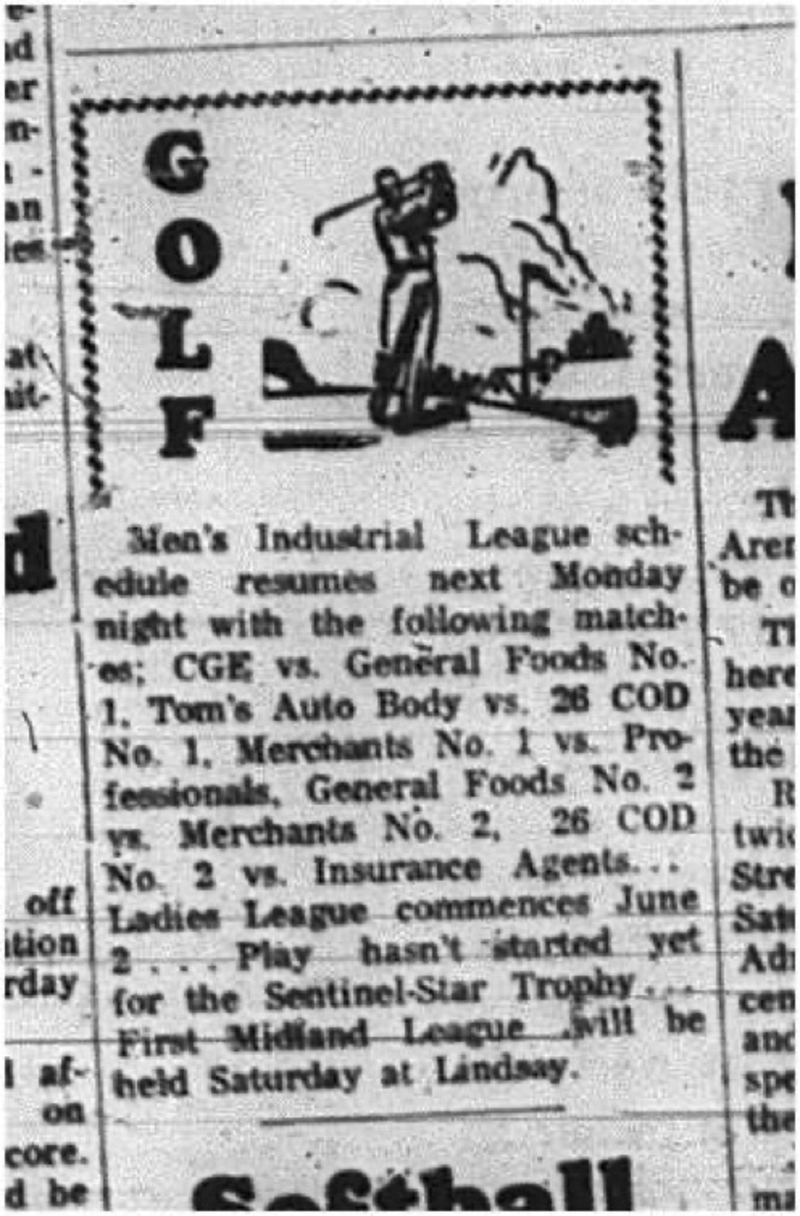 1965-05-26 Golf - Men - Cobourg Golf and Curling Club - Industrial League - CGE Vs. General Foods