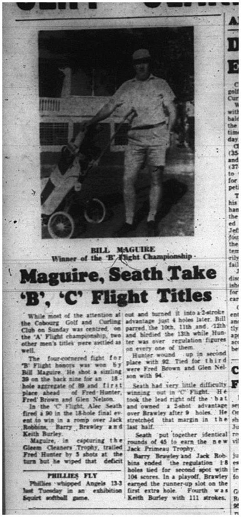 1965-07-14 Golf - Men - Cobourg Golf and Curling Club - Bill Maguire - Flight Titles