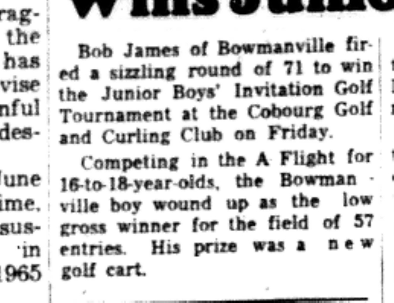 1965-09-01 Golf -Boys-Bowmanville Golfer Wins Cobourg Tournament-B