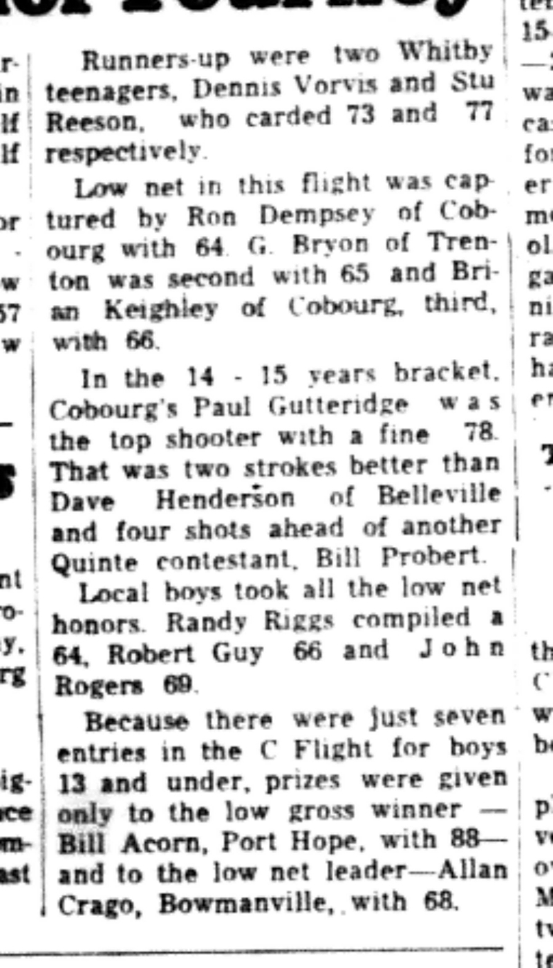 1965-09-01 Golf -Boys-Bowmanville Golfer Wins Cobourg Tournament-C