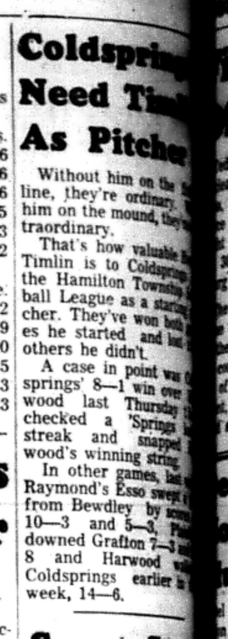 1966-06-07 Softball -Men -HTSL-Coldsprings vs Bewdley