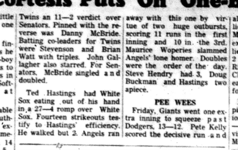 1966-06-15 Softball -Boys -CLMSL-Racoons vs Bears-C