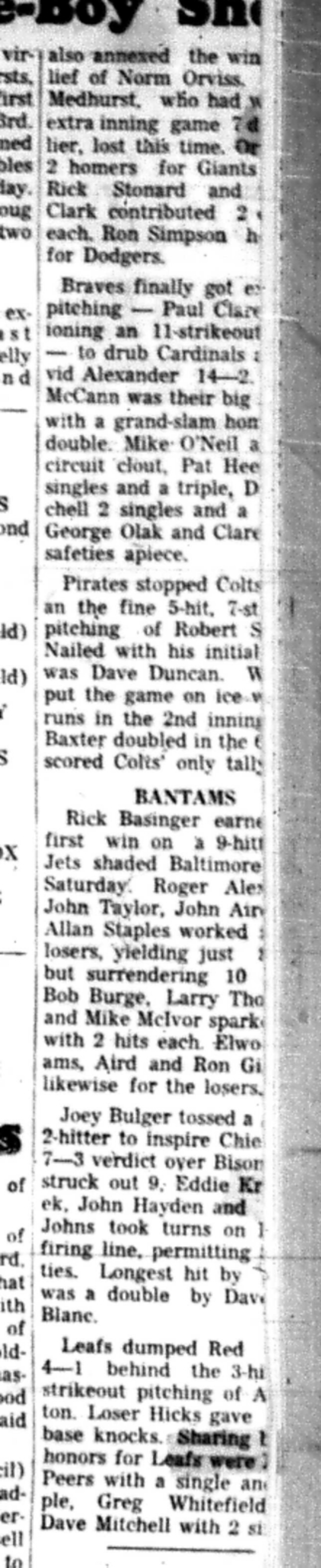 1966-06-15 Softball -Boys -CLMSL-Racoons vs Bears-D