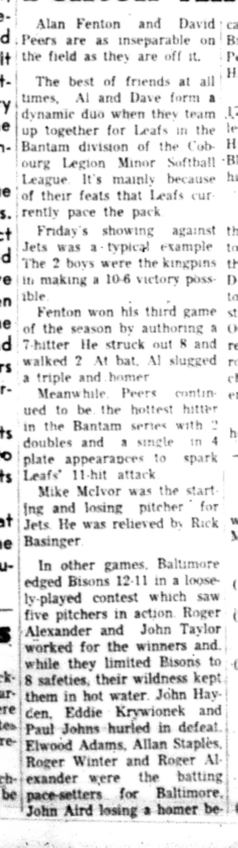 1966-06-22 Softball -Boys -CLMSL-Leafs vs Baltimore-B