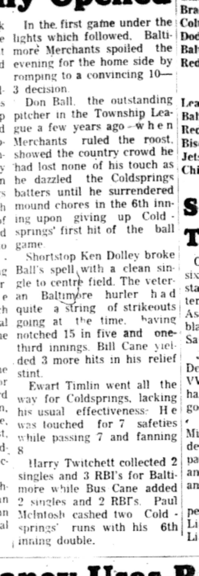 1966-06-22 Softball -Ladies -Cobourg vs Coldsprings-C