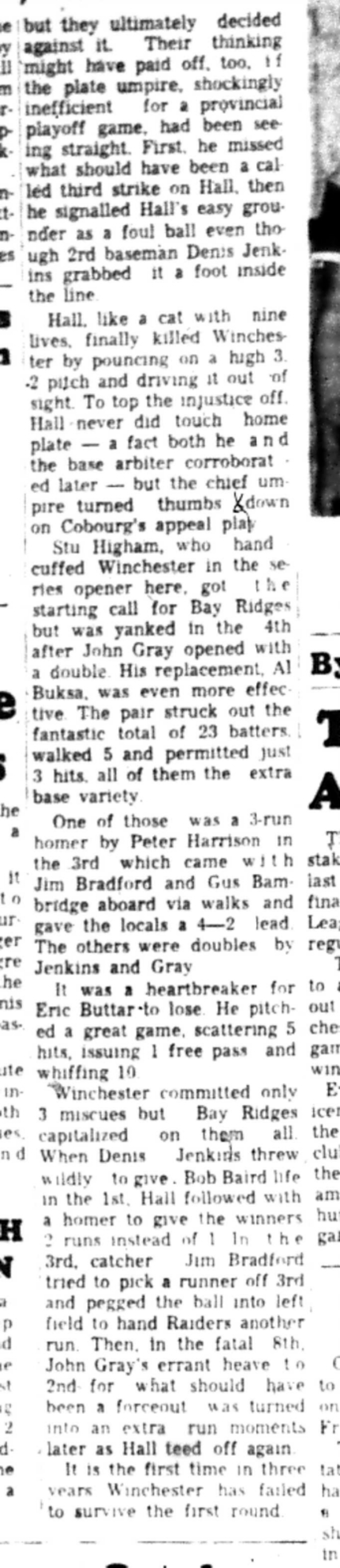 1966-08-17 Softball -Boys -OASA-Winchester vs Bay Ridges-D