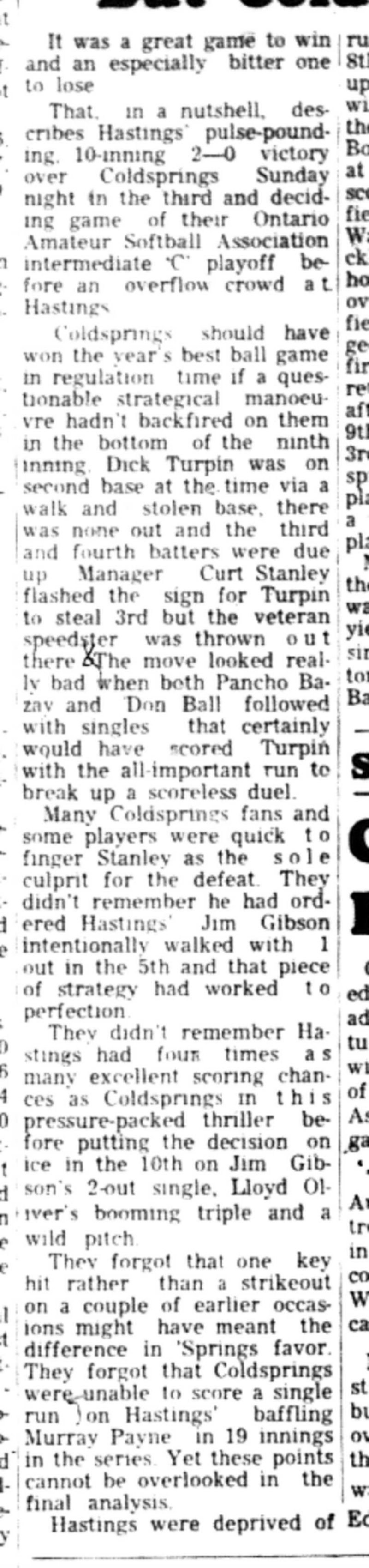 1966-08-17 Softball -Men -HTSL-Hastings vs Coldsprings-C