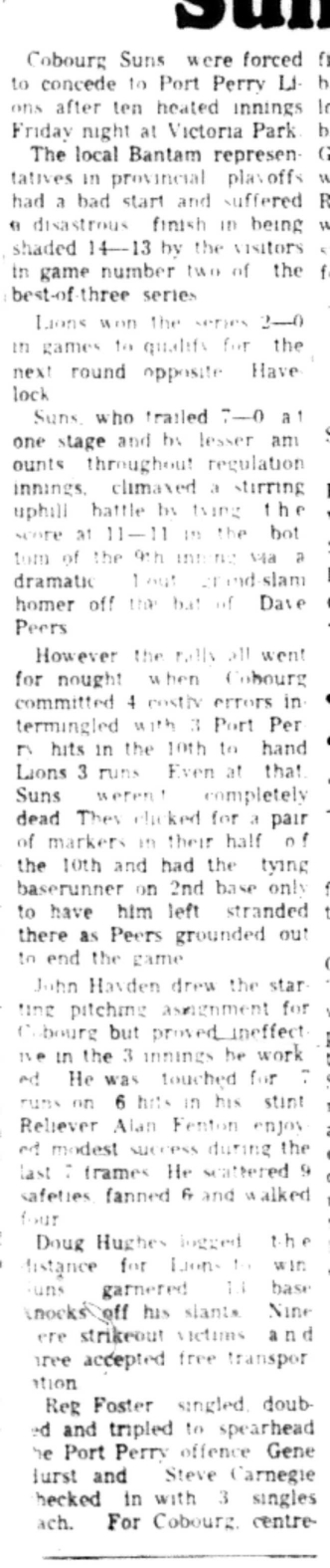 1966-08-24 Softball -Boys -Cobourg vs Port Perry-B