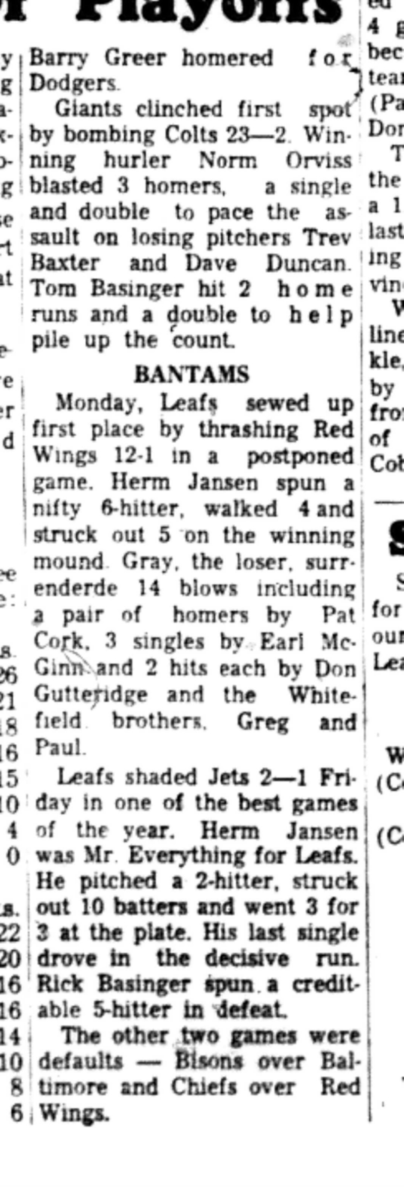 1966-08-31 Softball -Boys -CLMSL-Wolves vs Racoons-D