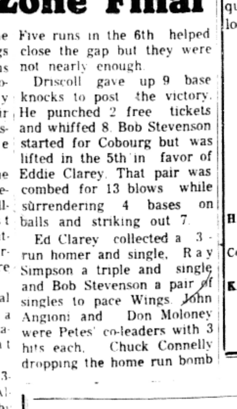1966-08-31 Softball -Boys -Cobourg vs Peterborough-D