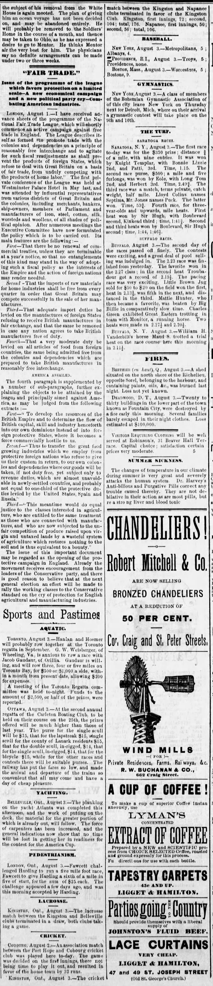 1881-08-04 Cricket -Cobourg vs Port Hope -Montreal Gazette