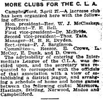 1900-04-30 Lacrosse -Campellford organizing Lacrosse Club