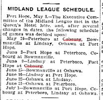 1900-05-09 Baseball -Midland League Schedule