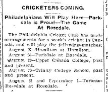 1900-07-25 Cricket -Philadelphia at Trinity College School