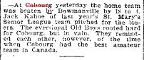 1900-08-07 Baseball -Cobourg vs Bowmanville