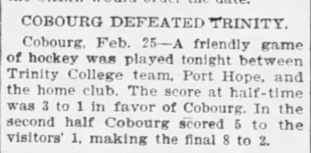 1902-02-26 Hockey -Cobourg vs Trinity -Ottawa Citizen