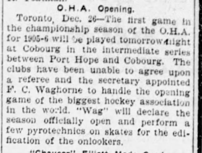 1905-12-27 Hockey -Cobourg vs Port Hope -Ottawa Citizen
