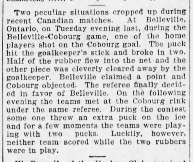 1906-02-12 Hockey -Puck splits in 2 -Brooklyn Daily Eagle