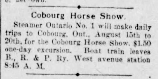 1910-08-17 Horses -Cobourg Horse Show -Rochester Democrat and Chronicle