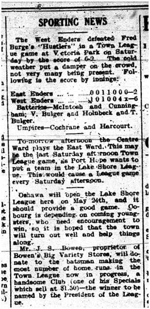 1913-05-13 Baseball -Town League