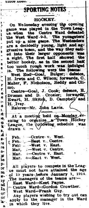 1914-02-20 Hockey -Town League