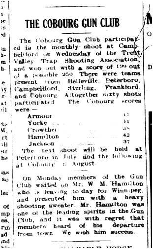 1914-06-26 Shooting - Cobourg Gun Club