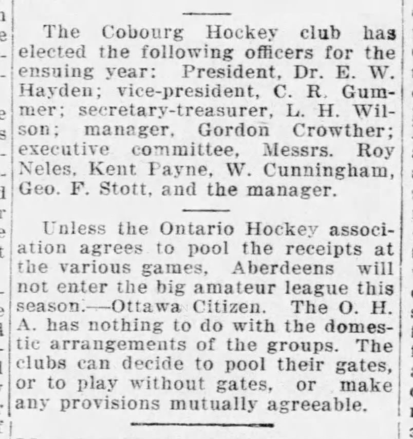 1915-12-01 Hockey - Cobourg Exec -Windsor Star