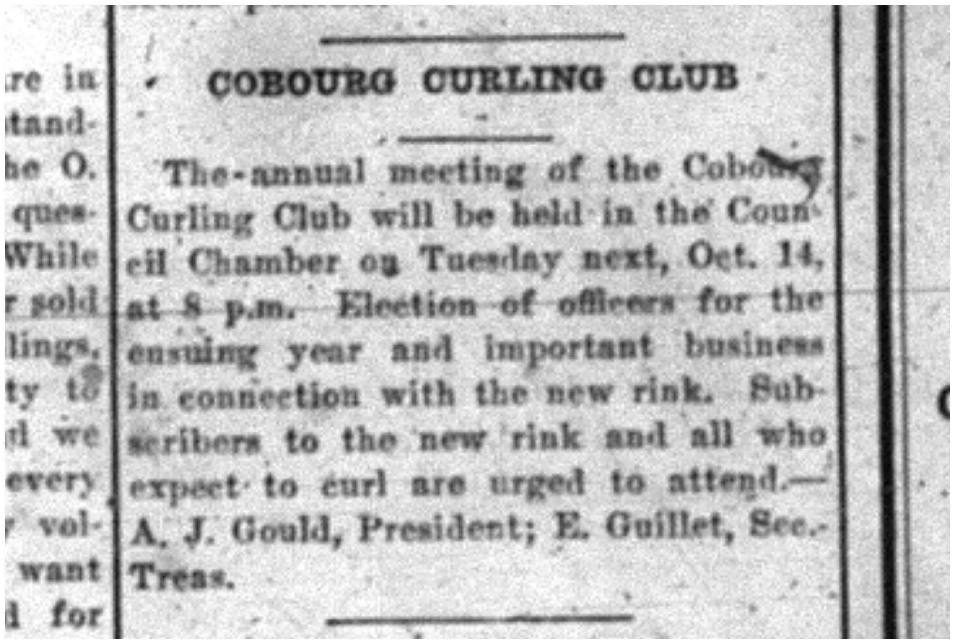 1919-10-10 Curling -Annual meeting