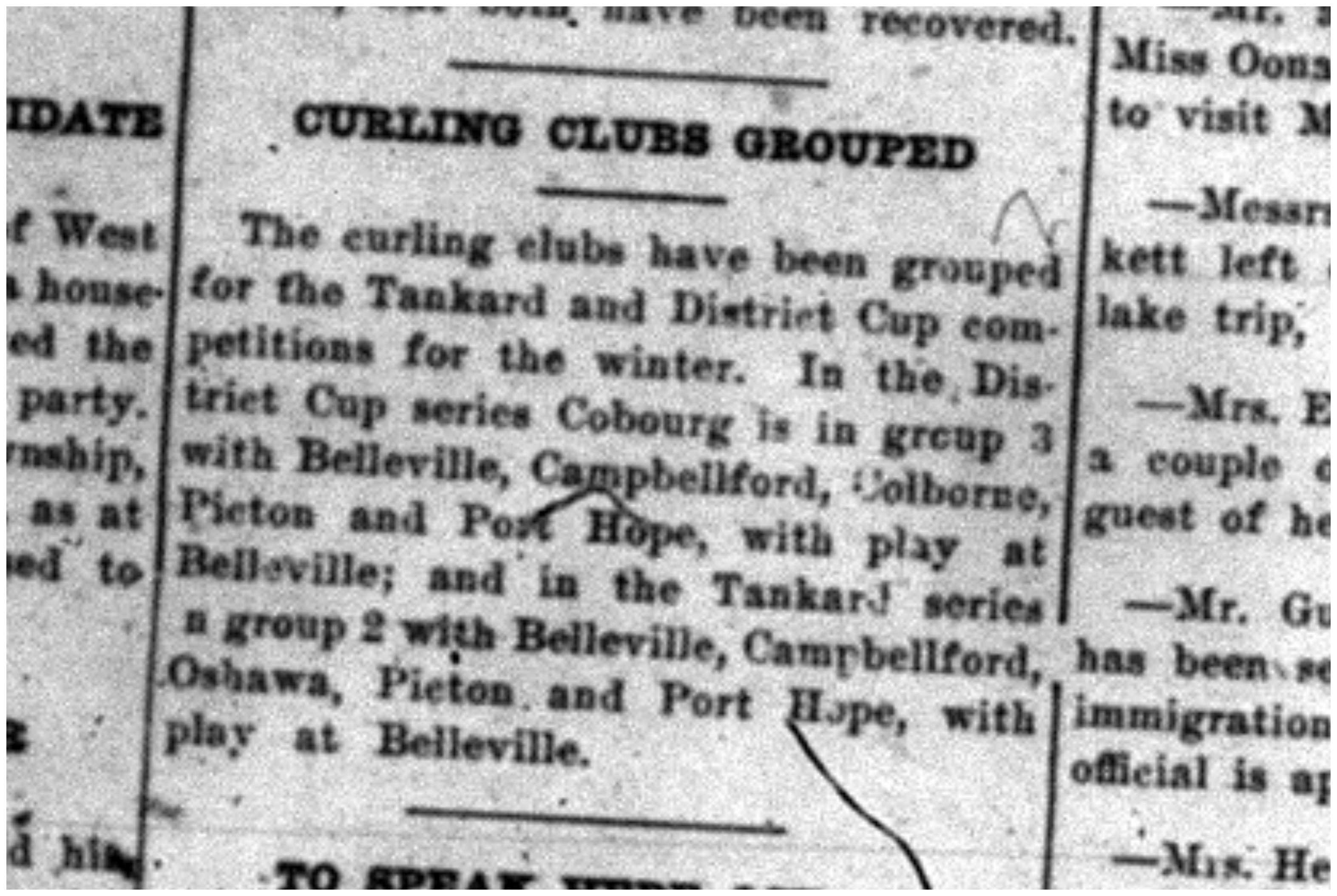 1919-10-10 Curling -Tankard