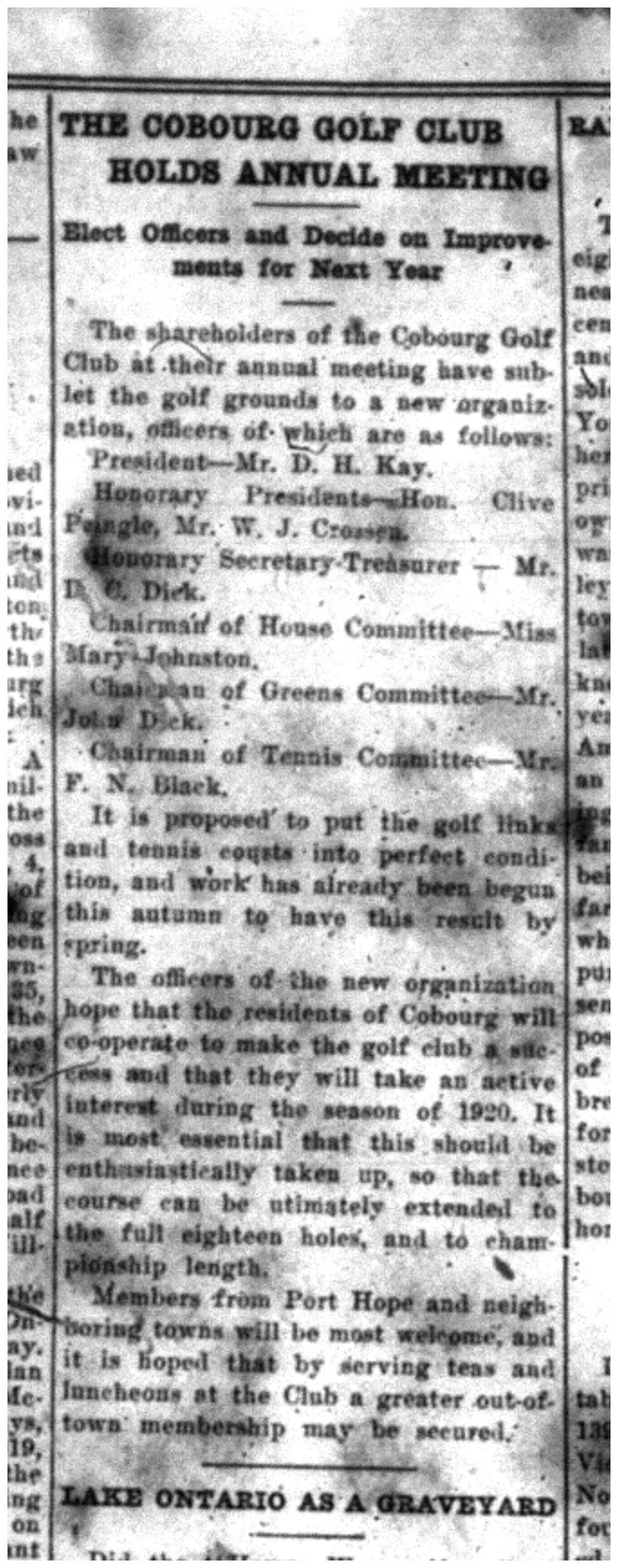 1919-11-07 Golf -Annual meeting