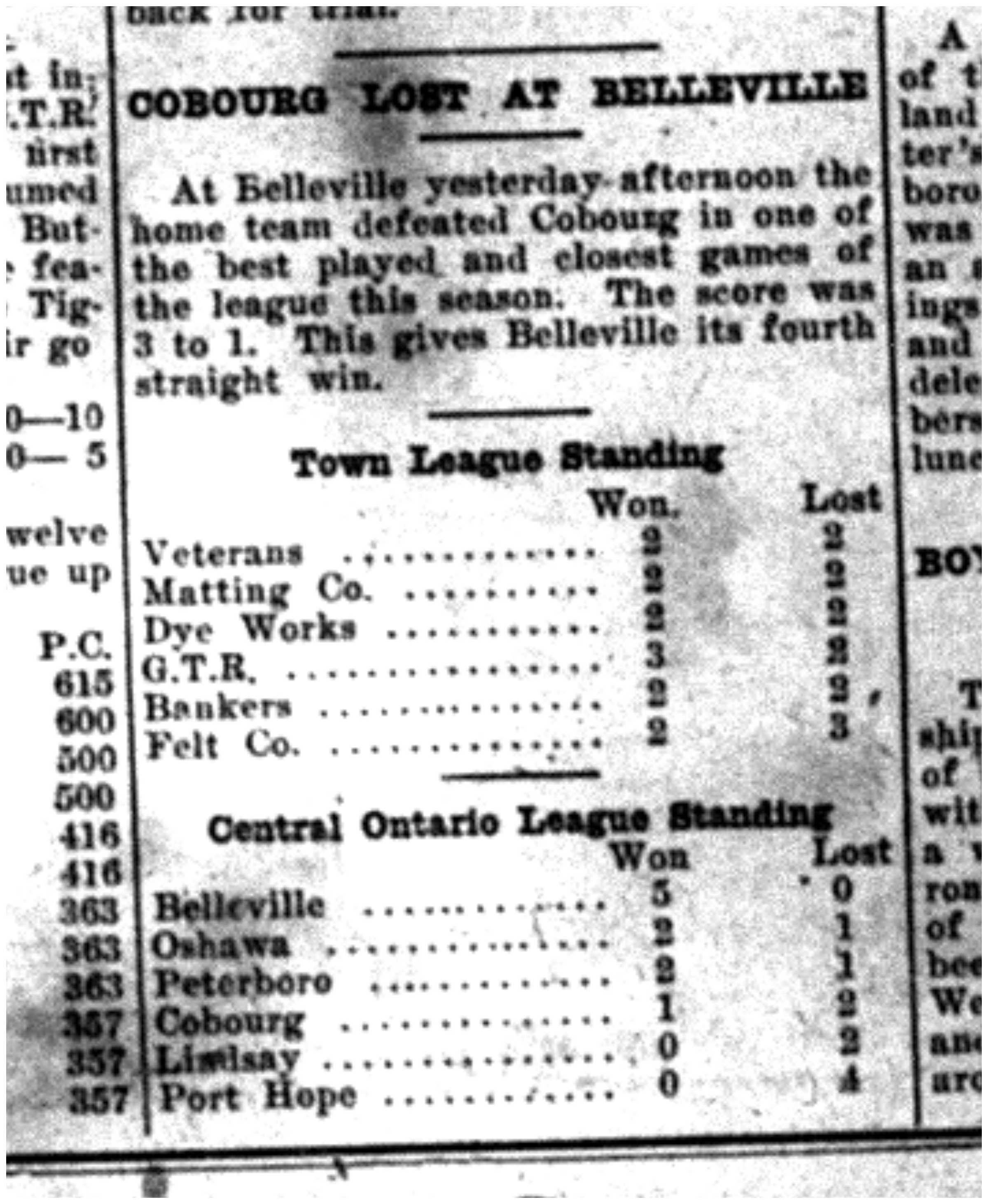 1920-06-17 Baseball -Standings