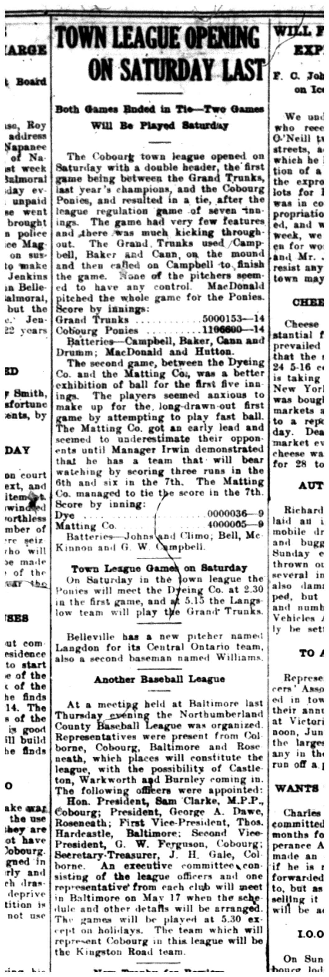 1921-05-12 Baseball -Town League