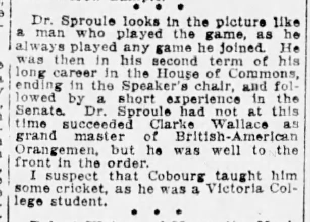 1922-05-13 Cricket -Dr Sproule -Vancouver Province