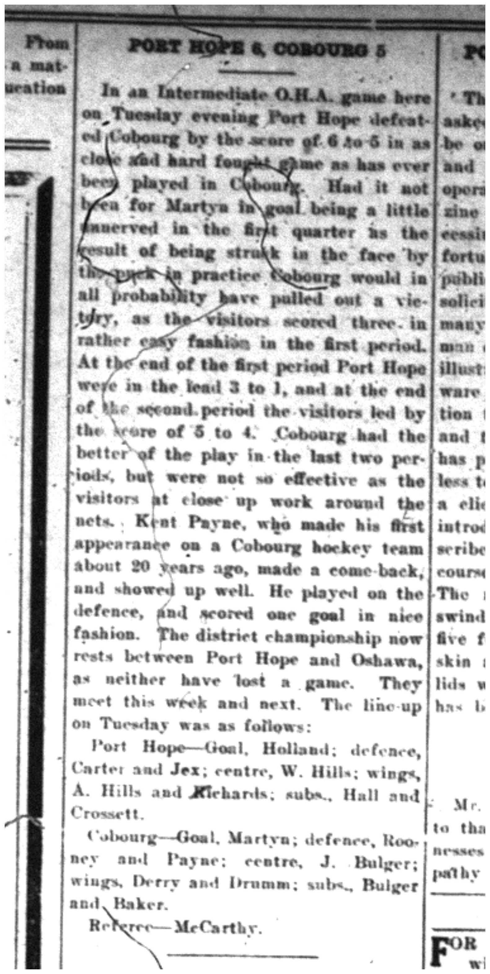 1923-01-18 Hockey -Intermediates