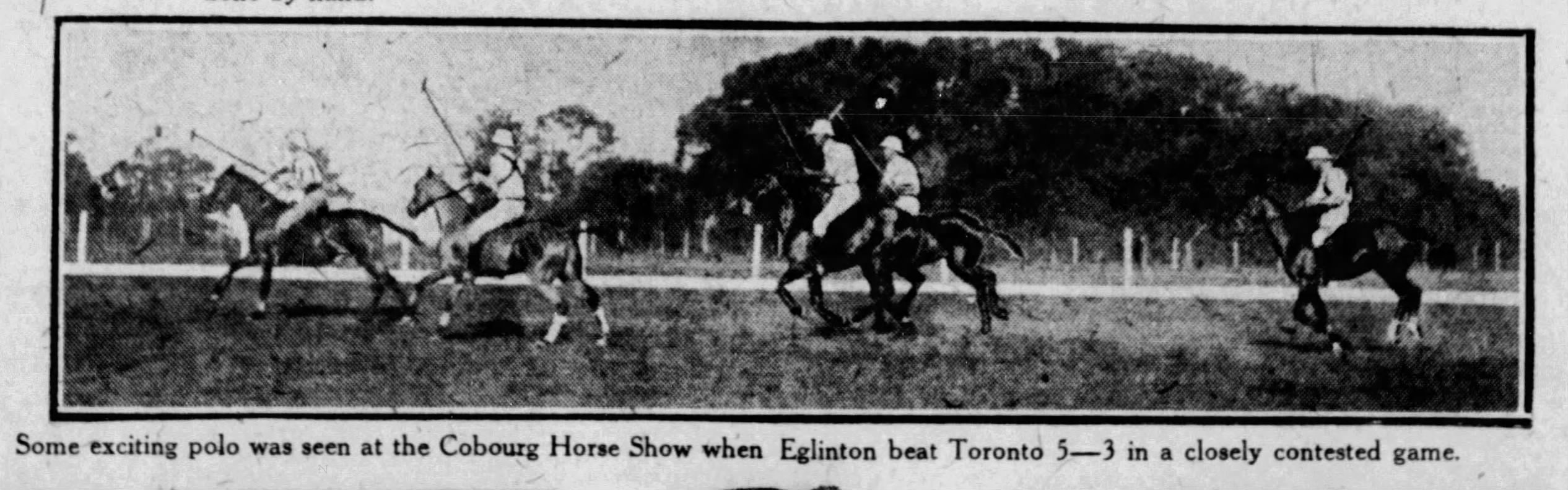 1923-08-25 Horses -Polo at Cobourg Horse Show -Saskatoon Star Phoenix