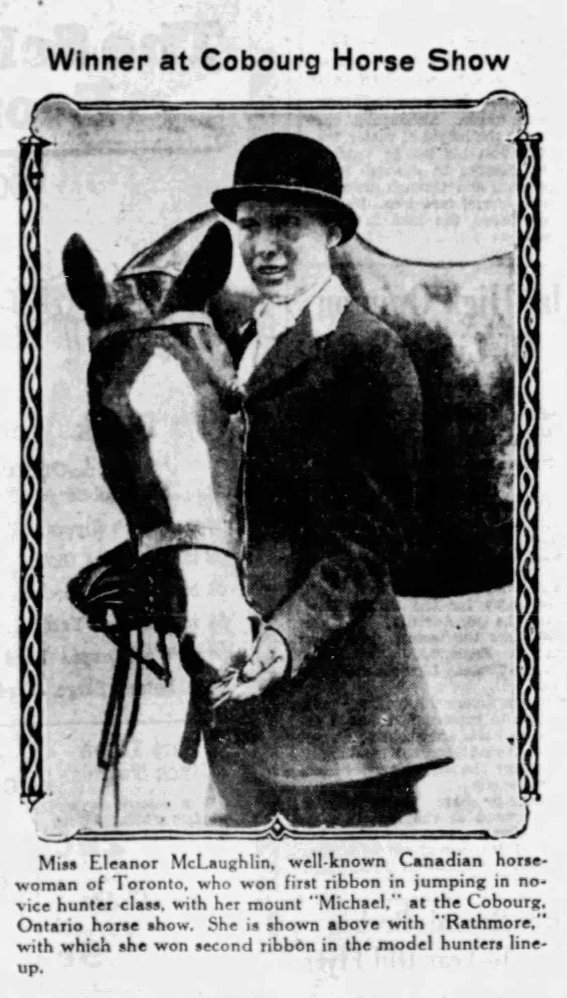 1930-08-25 Horses -Cobourg Horse Show story -Ottawa Citizen