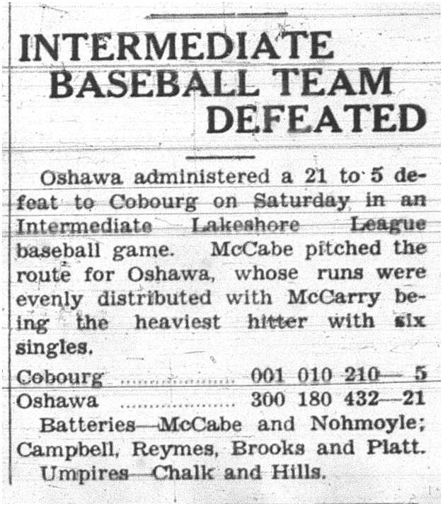 1937-07-01 Baseball - Lakeshore League