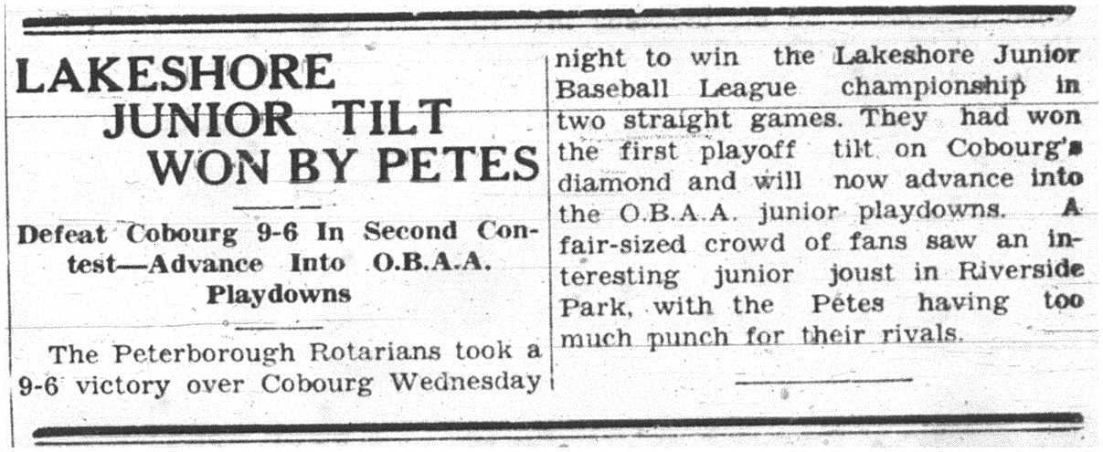 1937-08-19 Baseball - Junior Playoff