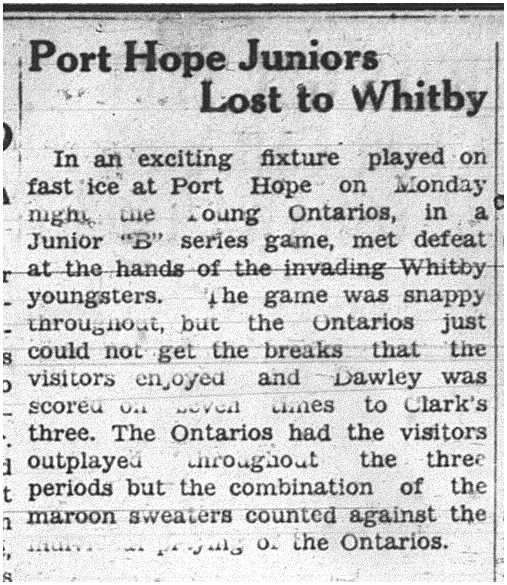 1938-01-13 Hockey -Juniors PH vs Whitby