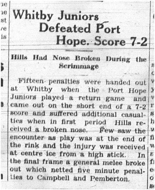 1938-01-20 Hockey -Juniors-PH vs Whitby