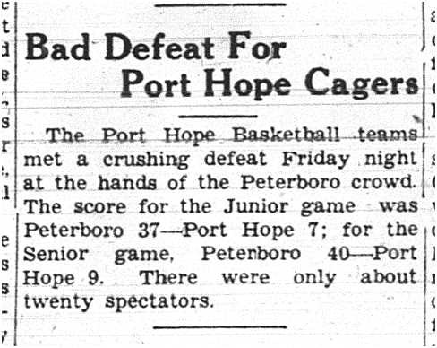 1938-01-27 Basketball -PH vs Peterborough